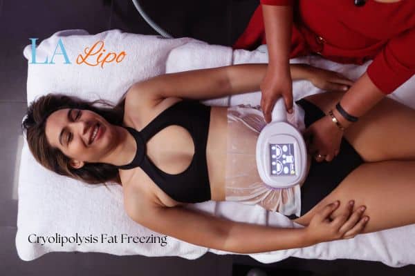 woman getting cryolipolysis Bury St Edmunds