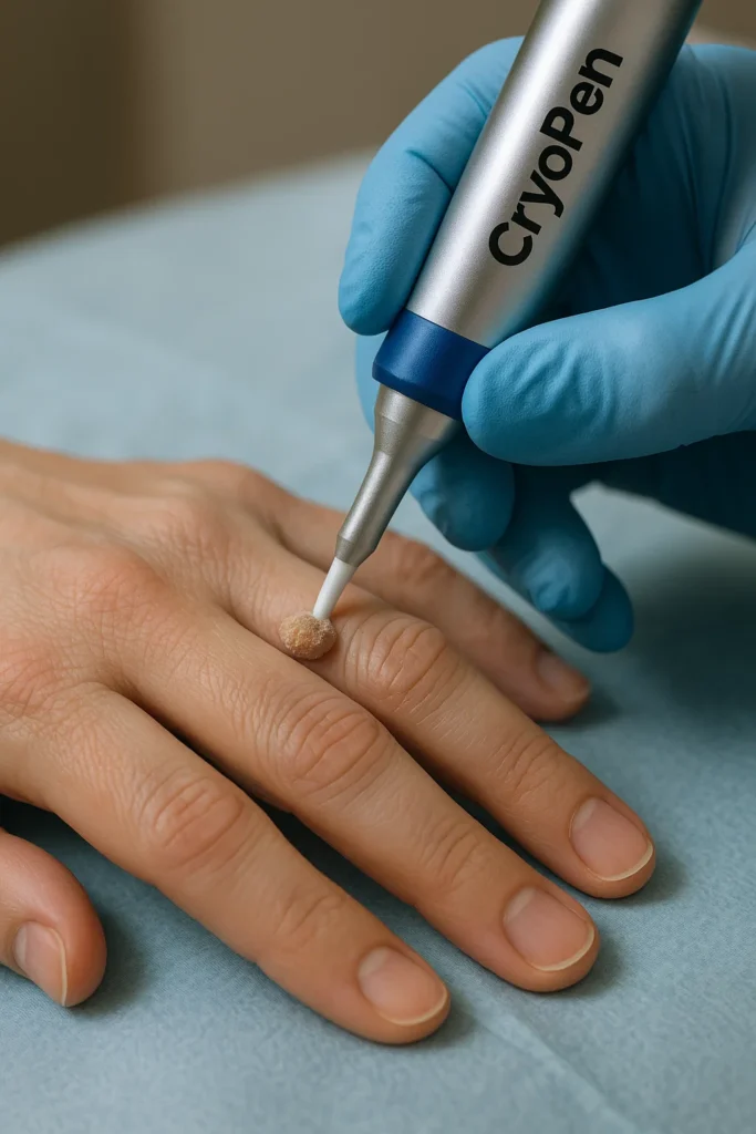 example of cryopen wart removal Bury St Edmunds treatment on a persons finger