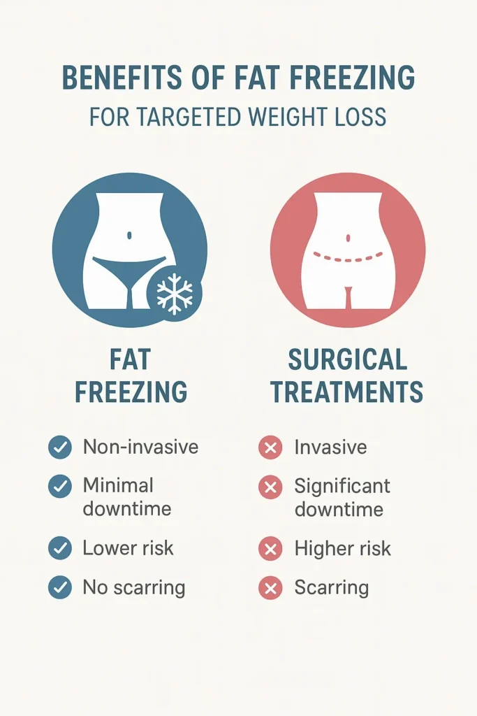 graphic showing the benefits of fat freezing Bury St Edmunds