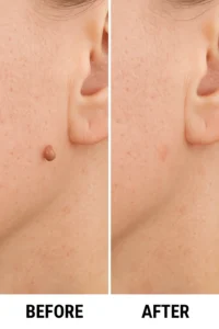 Skin tags removal Bury St Edmunds before and after