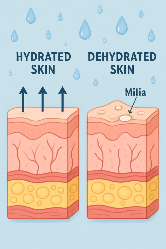 The importance of hydration and milia production Bury St Edmunds
