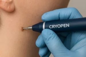 Person receiving skin tag removal Bury St Edmunds